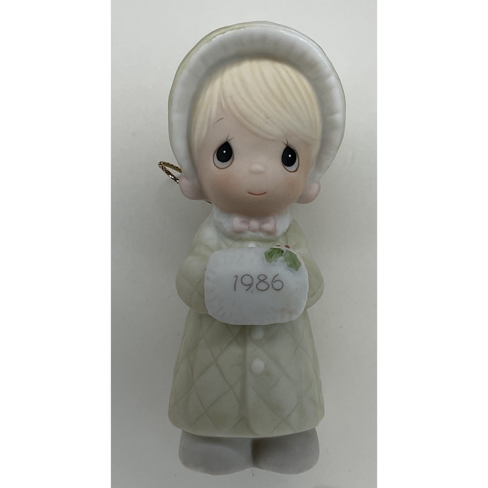 Vintage Christmas Ornament Precious Moments 1986 Wishing You A Cozy Christmas